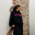 BOXY HOODIE WITH PINK RAGGED EMBROIDERY
