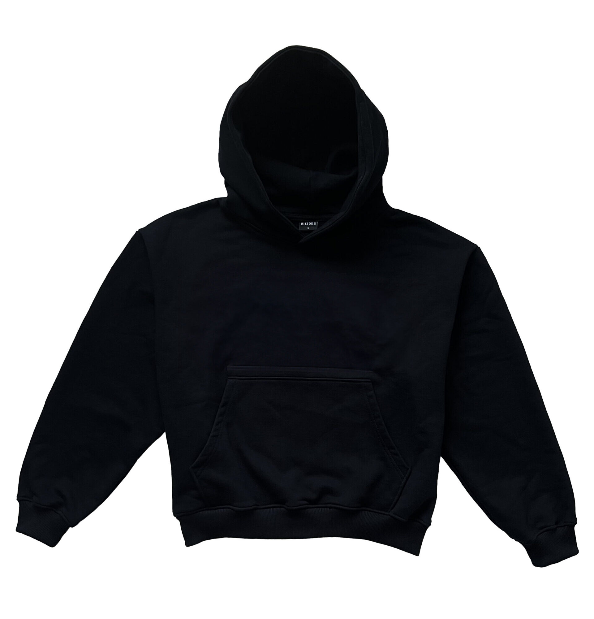 BOXY CLEAN BLACK HOODIE